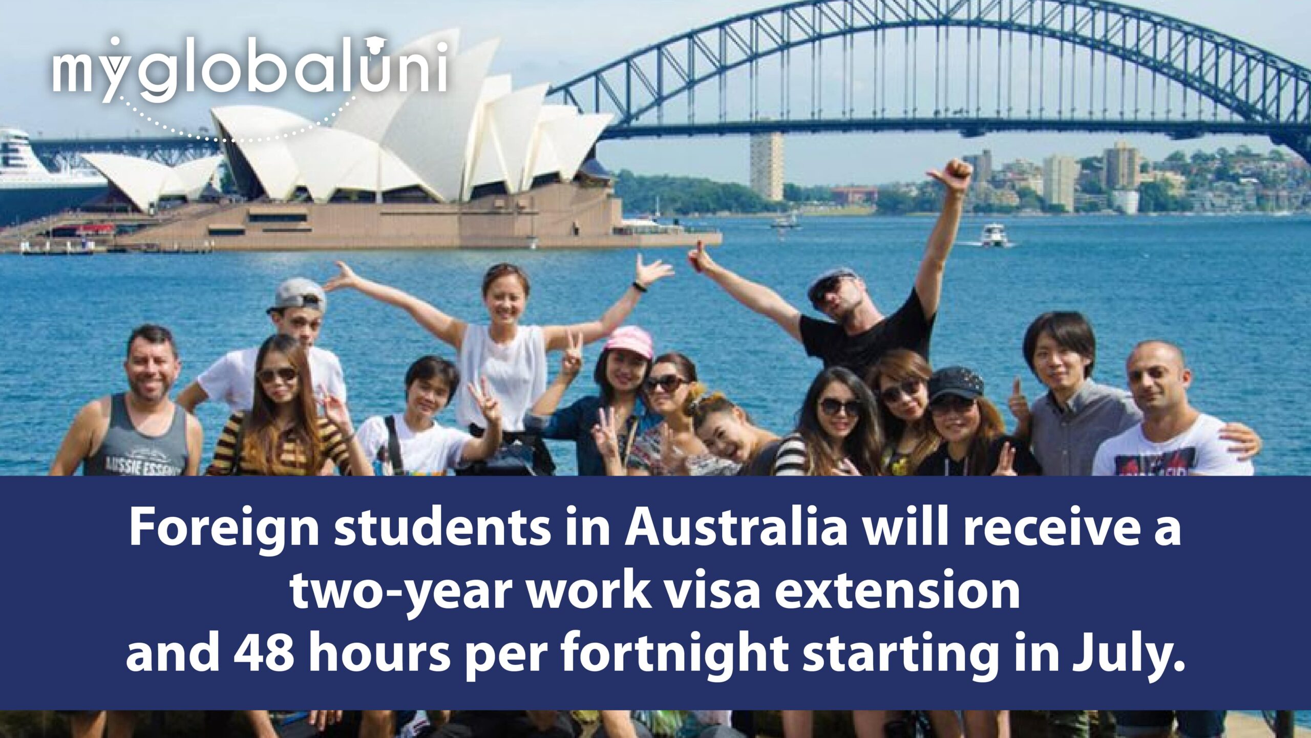 Foreign students in Australia will receive a two-year work visa extension and 48 hours per fortnight starting in July.
